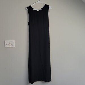 Black Minimalist Maxi Tie Back Dress Size 16